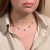 Teardrop Fringe Necklace in Cobalt Glass