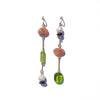 Composition Earrings- Sunstone, Pearl, Mahogany Obsidian, Glass