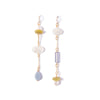 Moonstone, Pearl, Angelite, and Serpentine Composition Earrings