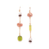Sunstone, Pearl, Mahogany Obsidian, and Glass Composition Earrings