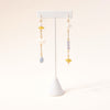 Moonstone, Pearl, Angelite, and Serpentine Composition Earrings