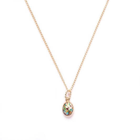 Confetti Oval Charm Necklace