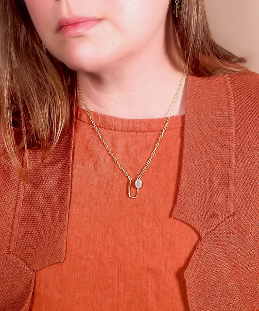 Crystal Asymmetrical Arch Necklace