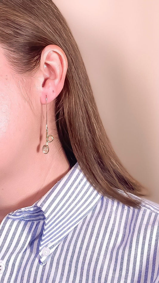 Crystal Contour Drop Earrings