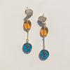 Mother of Pearl, Topaz, and Zircon Composition Earrings