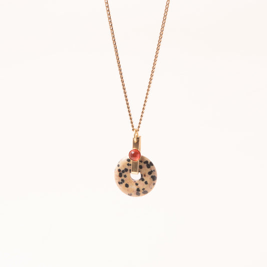 Dalmatian Jasper Donut Pendant Necklace- PREORDER