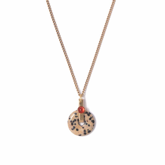 Dalmatian Jasper Donut Pendant Necklace- PREORDER