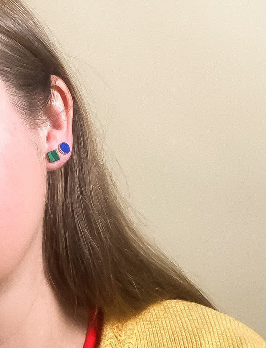 Lapis Circle Studs