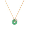 Vintage Glass Deco Ring Necklace- Emerald