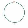 Mother of Pearl Fish Charm Beaded Necklace in Emerald