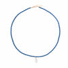 Mother of Pearl Fish Charm Beaded Necklace in Emerald + Cobalt