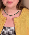 Mother of Pearl Fish Charm Beaded Necklace in Emerald
