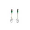 Emerald and Sapphire Glass Drop Earrings