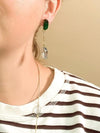 Emerald and Sapphire Glass Drop Earrings