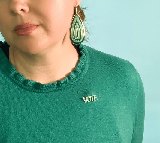 Emerald and Jade Striped Teardrop Earrings