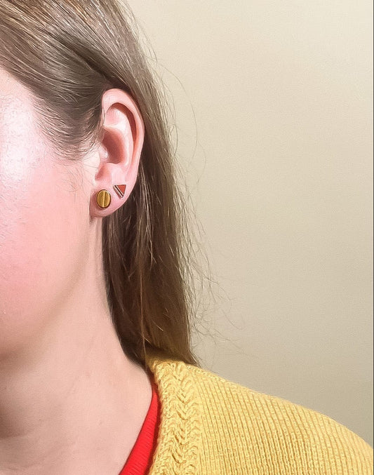 Tiger's Eye Oval Studs