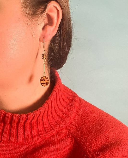 Tortoise Glass Drop Earrings