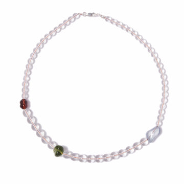 Floating Forms Necklace- Sapphire, Olive, and Mocha