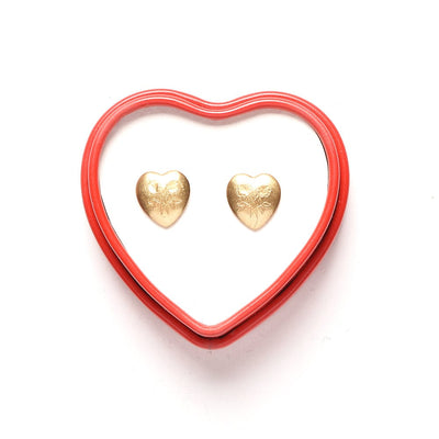 Engraved Heart Studs