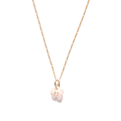 Freshwater Pearl Flower Charm Necklace