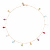 Multicolor Teardrop Fringe Necklace / Warm