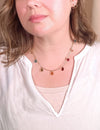 Multicolor Teardrop Fringe Necklace / Warm