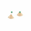 Gold Fill Malachite Mini Pleat Jacket Earrings