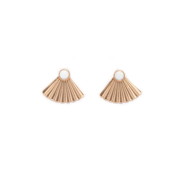 Gold Fill Opal Mini Pleat Jacket Earrings