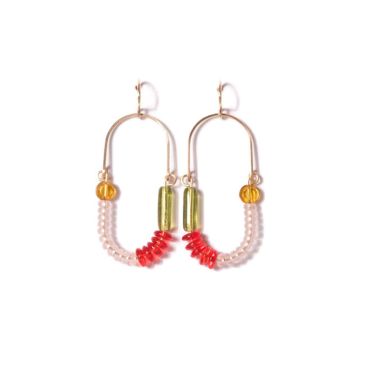 Hyacinth, Rose, Olive, and Topaz Balance Earrings