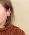 Gold Fill Mother of Pearl Mini Pleat Jacket Earrings