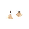 Gold Fill Onyx Mini Pleat Jacket Earrings