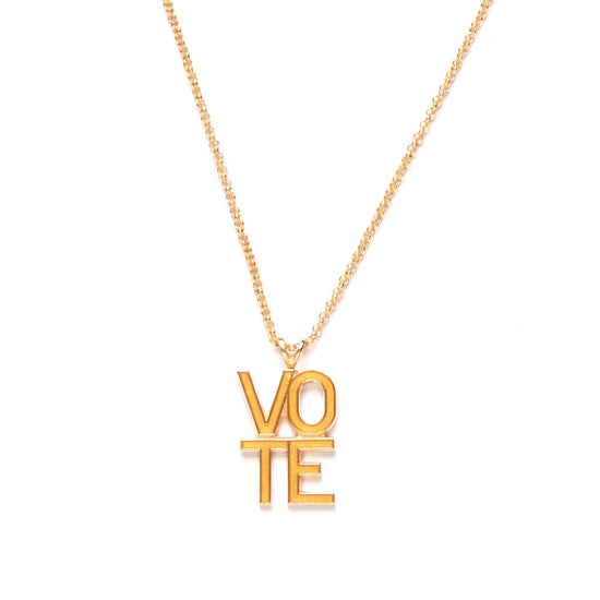 gold-vote-necklace handmade jewelry by michelle starbuck designs
