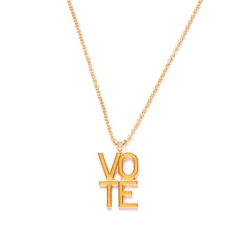 gold-vote-necklace handmade jewelry by michelle starbuck designs
