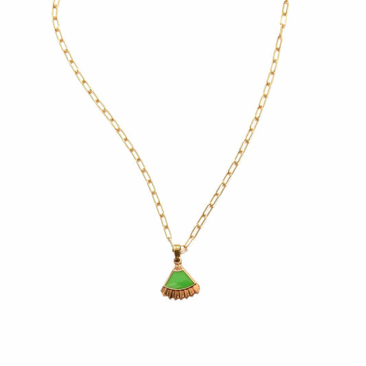 Peplum Charm Necklace in Grass