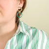 Linked Loop Earrings / Green Agate