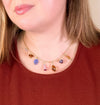 Charm Necklace- Lepidolite and Vintage Glass
