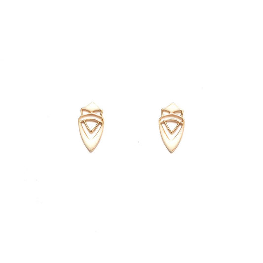 Art Deco Studs in Ivory