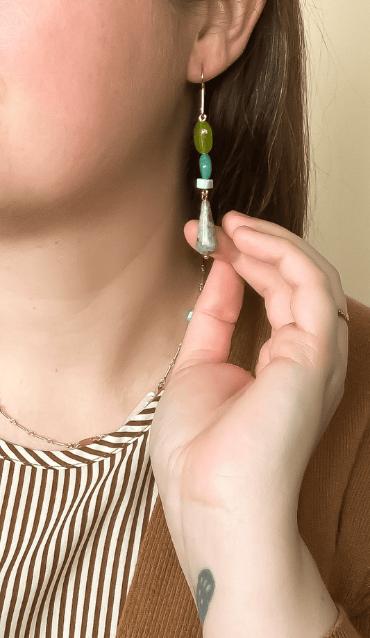 Vitamin Earrings- Jade, Amazonite, African Turquoise