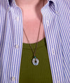 Kiwi Jasper Donut Pendant Necklace