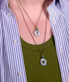 Kiwi Jasper Donut Pendant Necklace