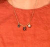 Lapis + Pearl Charm Necklace