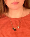 Lapis + Pearl Charm Necklace