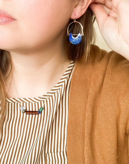 Eclipse Earrings / Lapis