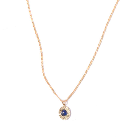 Lapis Vintage Starburst Charm Necklace