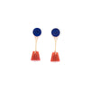 Lapis and Vintage Glass Drop Earrings