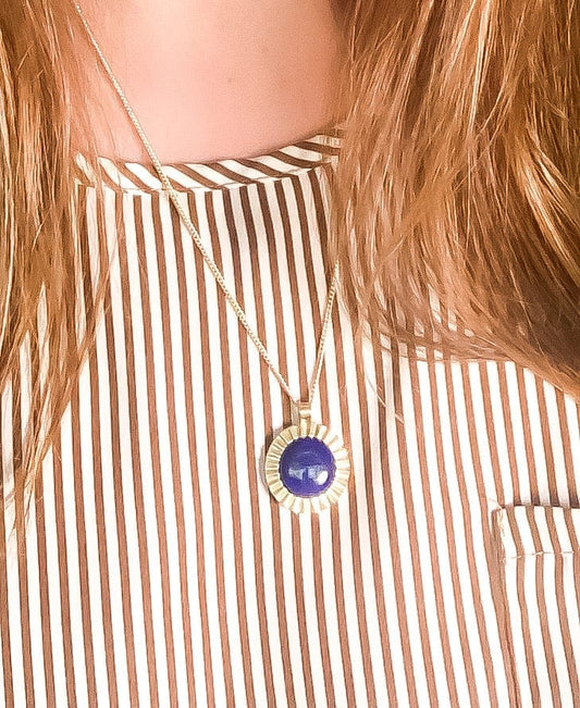 Starburst Pendant Necklace in Lapis