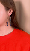Lapis Teardrop Asymmetrical Chandelier Earrings