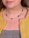 Lapis Teardrop Minimal Charm Necklace