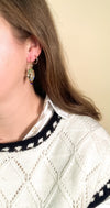 Oval Glass Lampwork Bead Earrings- C