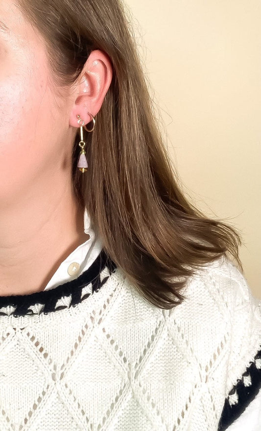 Lepidolite Cone Earrings